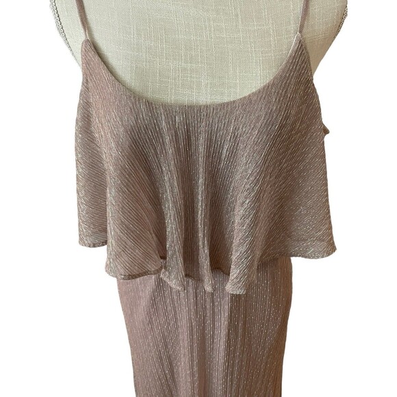 Show Me Your MuMu Caitlyn Ruffle Maxi Dress Magic Mauve Glitter Woman Size XS - Picture 3 of 8